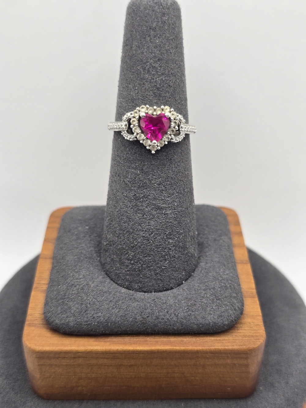 Reb Ruby Heart With Sapphire Accenta Ring